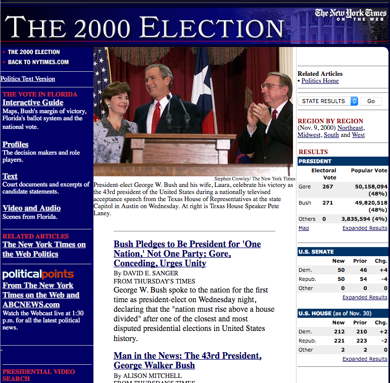 US Presidential election coverage (2000)